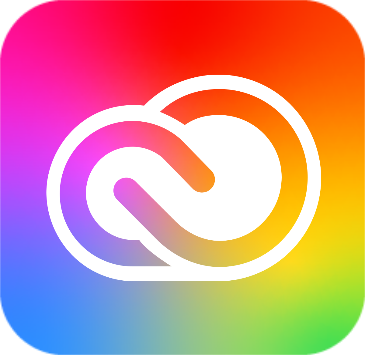 Adobe Creative Cloud logo with a multi-colored background