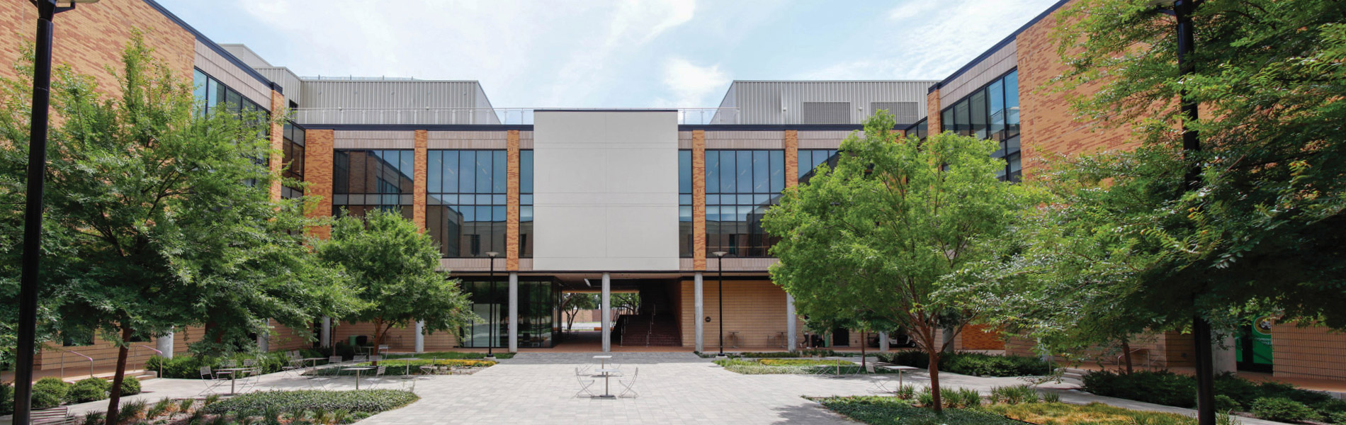 Wide view of the Art Building Courtyard