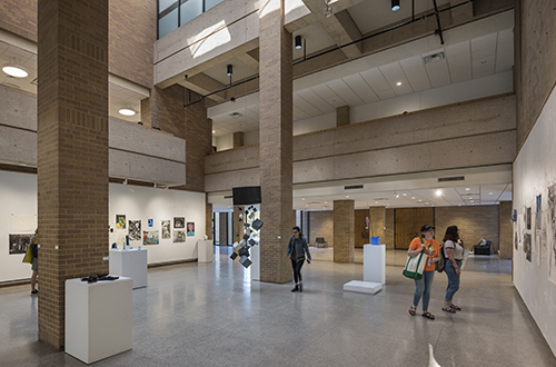 Interior of the Paul Voertman Gallery in the CVAD Art Building