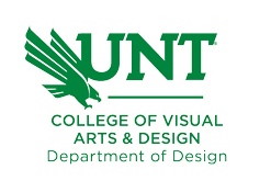 UNT CVAD Department of Design word mark in green with eagle