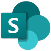Microsoft Sharepoint logo, circles and squares in various shades of turquoise
